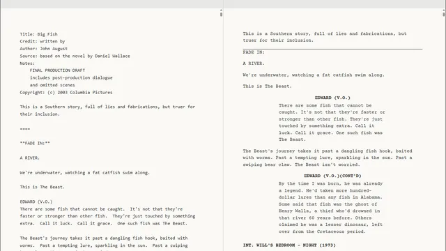 MoSE, The Movie Script Editor